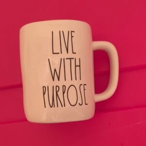 Rae Dunn Cream 'Live With Purpose' Mug